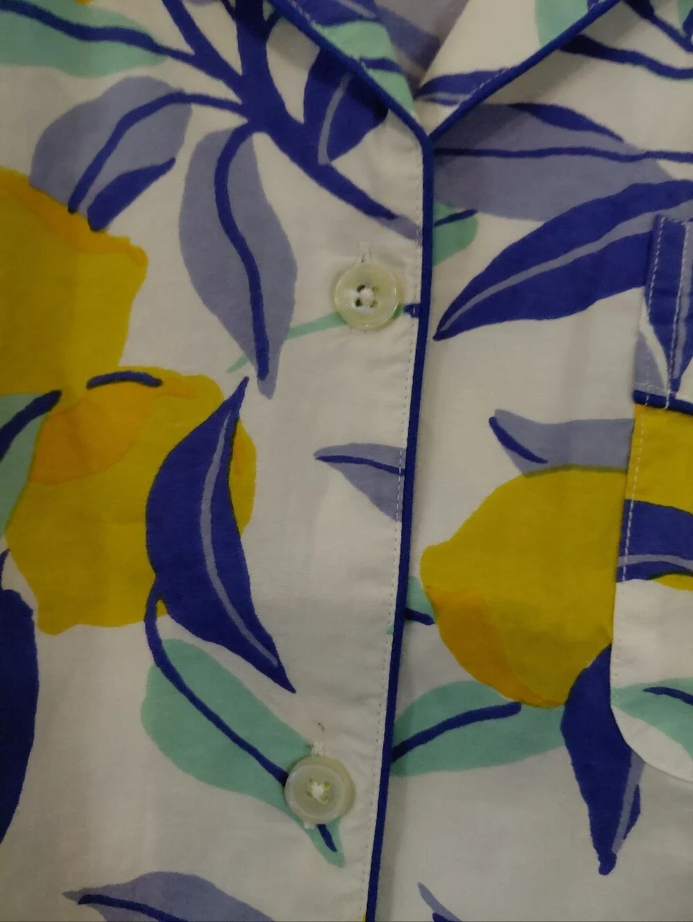 Printfresh Sz. M Lemon Zest 100% Organic Cotton Long PJ Set